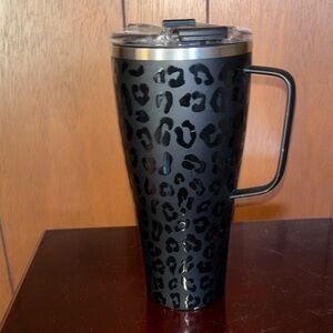 Black Leopard Print Travel Mug